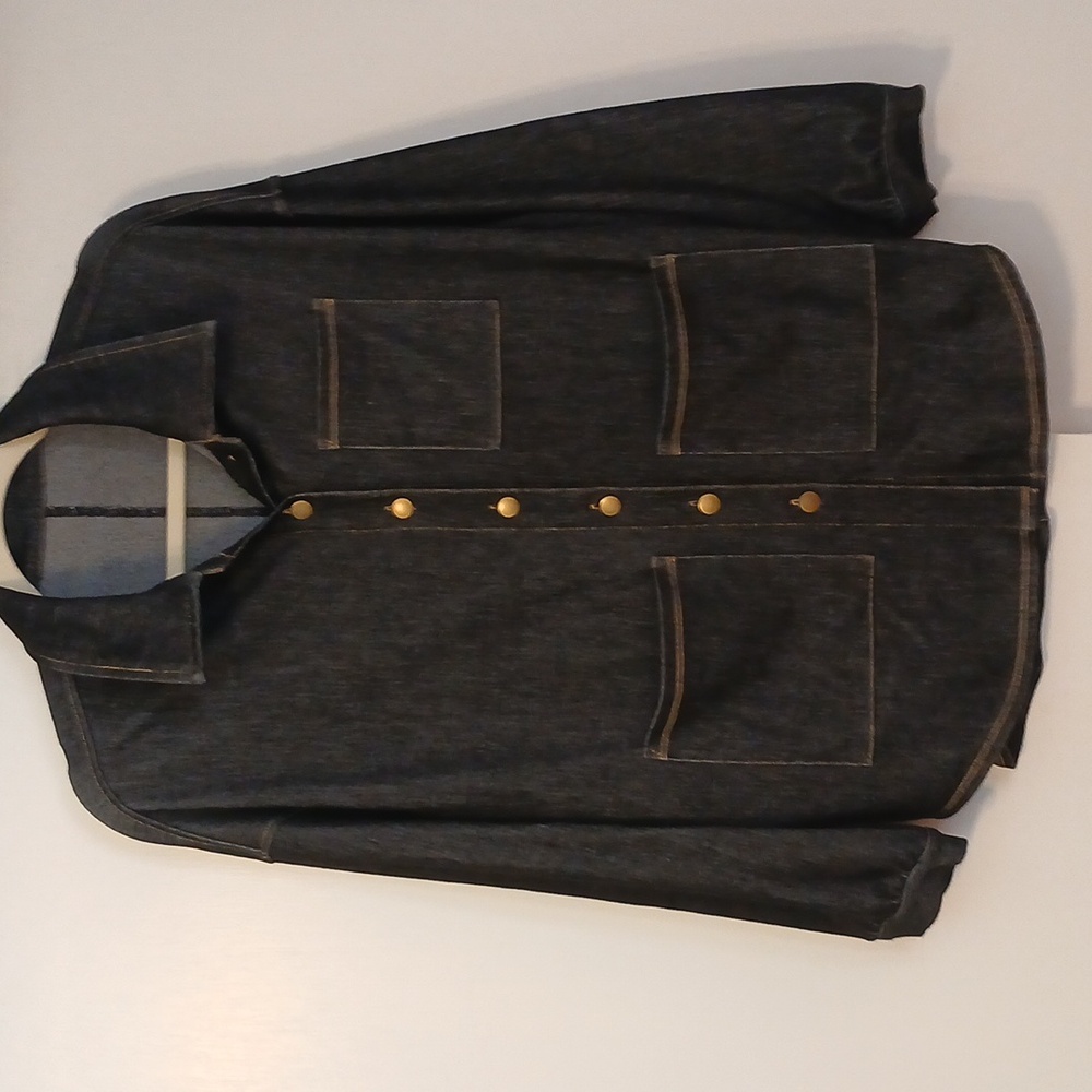 HALARA "Flex" Dark Denim Look Shirt in Size XS